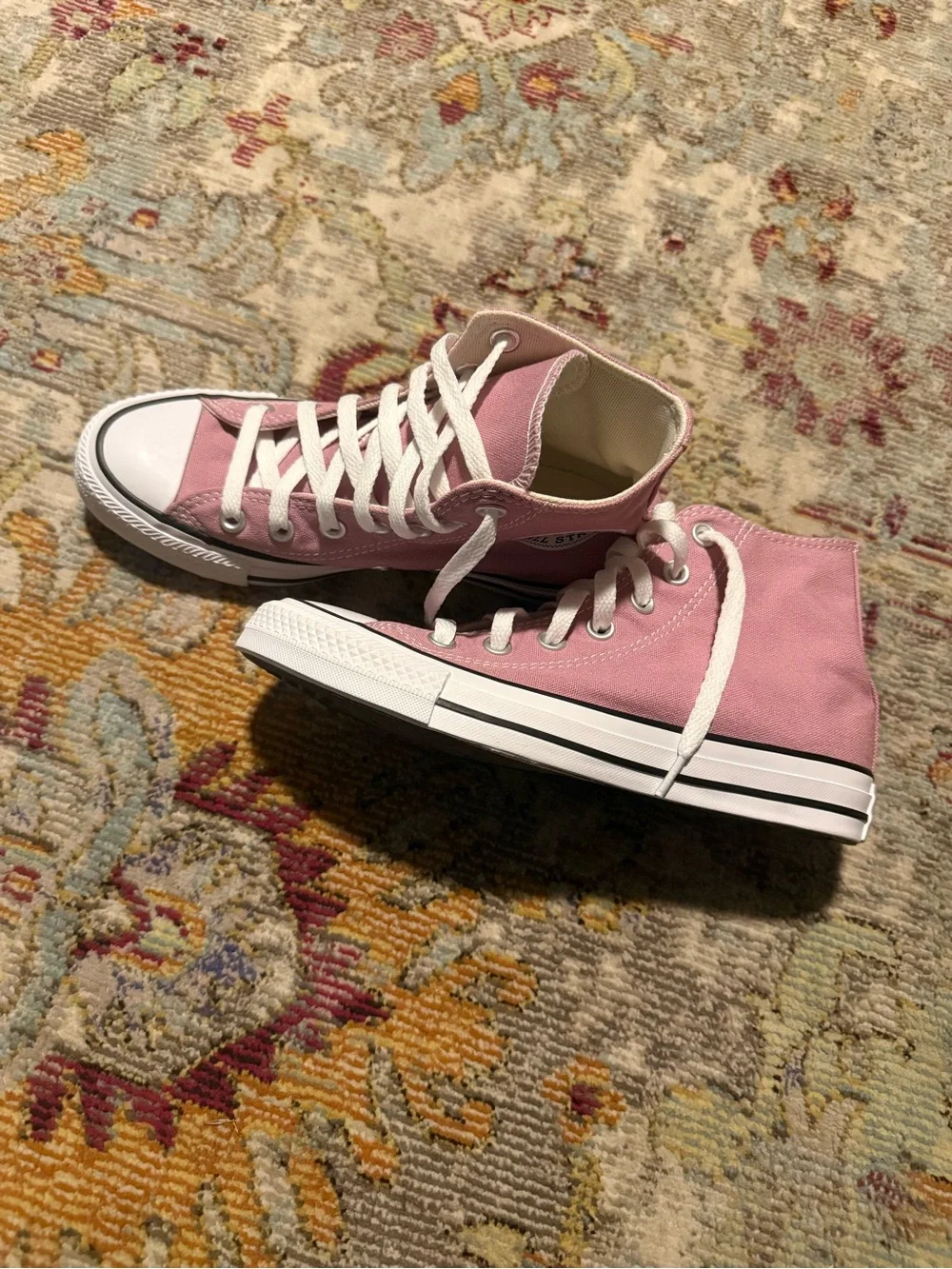 Pink High-Top Canvas Sneakers